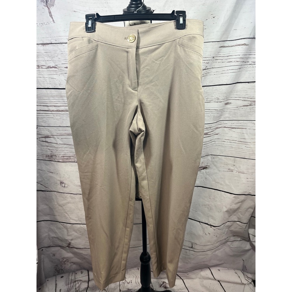 Anne Klein Women's Beige Straight Leg Dress Pants Size 12